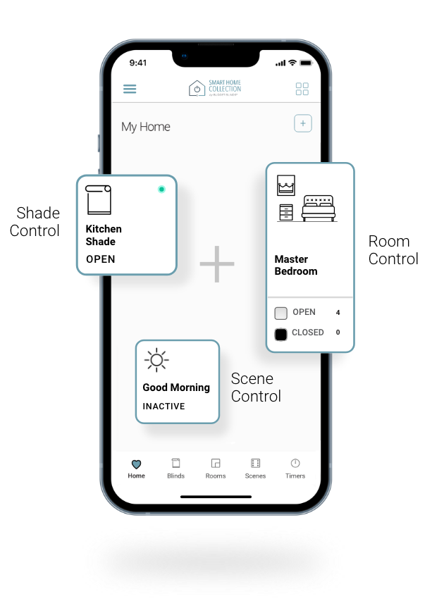 motorised blinds - smart home collection - app home screen